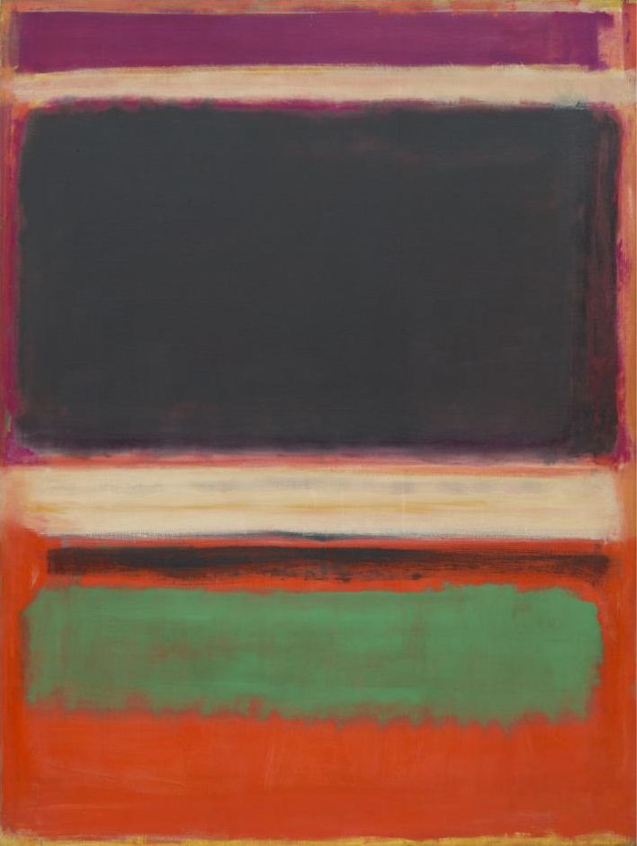 Magenta, Black, Green on Orange, 1950 